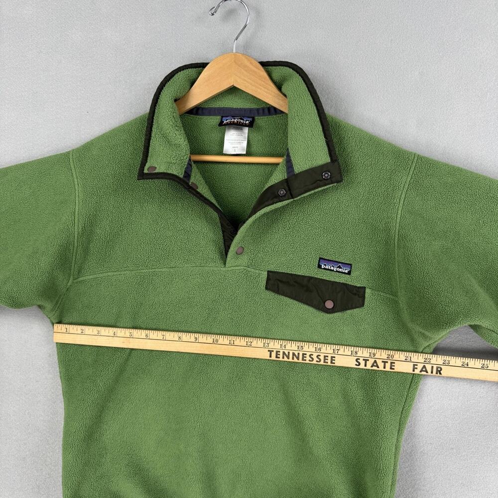 Vintage Patagonia Jacket Mens Small Green Synchilla Snap-T Fleece Pullover Top - Picture 4 of 12